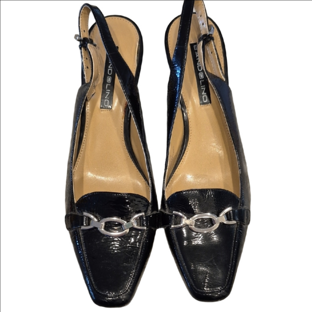 Bandolino Tradeup Black Patent Slingback Heels